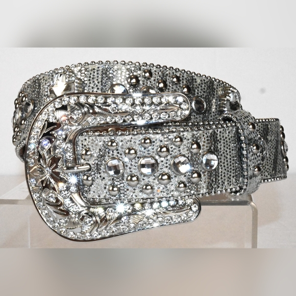 Shyanne Accessories - Shyanne Rhinestone Crosses Bling Faux Crystals Western Rodeo Belt, Horse Girls